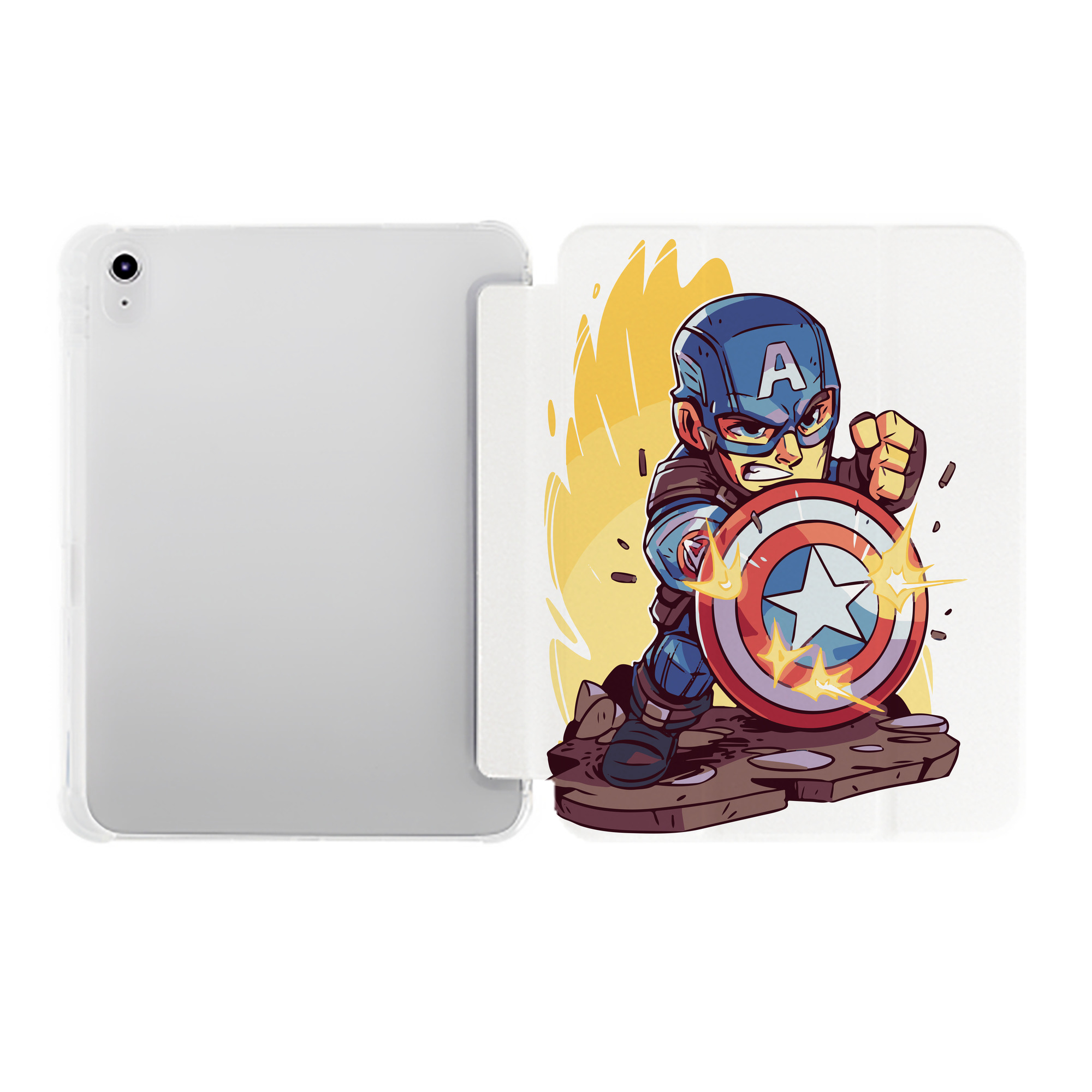 （画像用） アベンジャーズ The Avengers IPad ケース ペン収納付き 三つ折りスタンド PUレザー×シリコン 対応機種9.5/10.5/10.9インチ